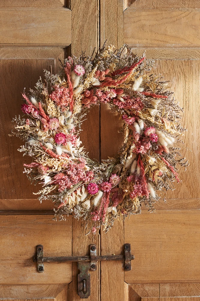 Dried Pink Florals Wreath