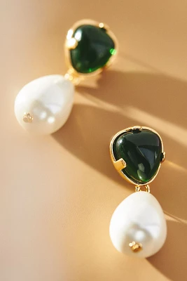 Kenneth Jay Lane Jewel & Pearl Drop Earrings