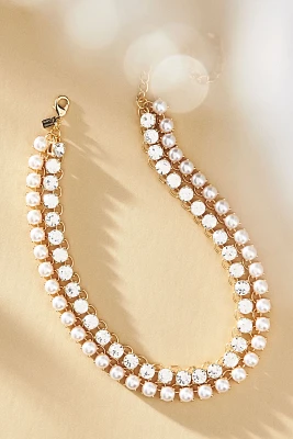 Kenneth Jay Lane Crystal & Pearl Necklace