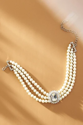 Kenneth Jay Lane Jewel & Pearl Choker Necklace