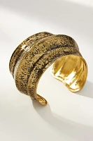 Wide Hammered Cuff Bracelet