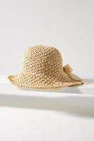 By Anthropologie Lace-Tie Straw Bucket Hat