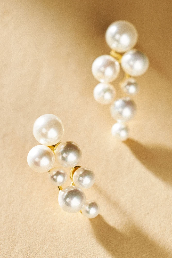 Shashi Pearl Cluster Stud Earrings