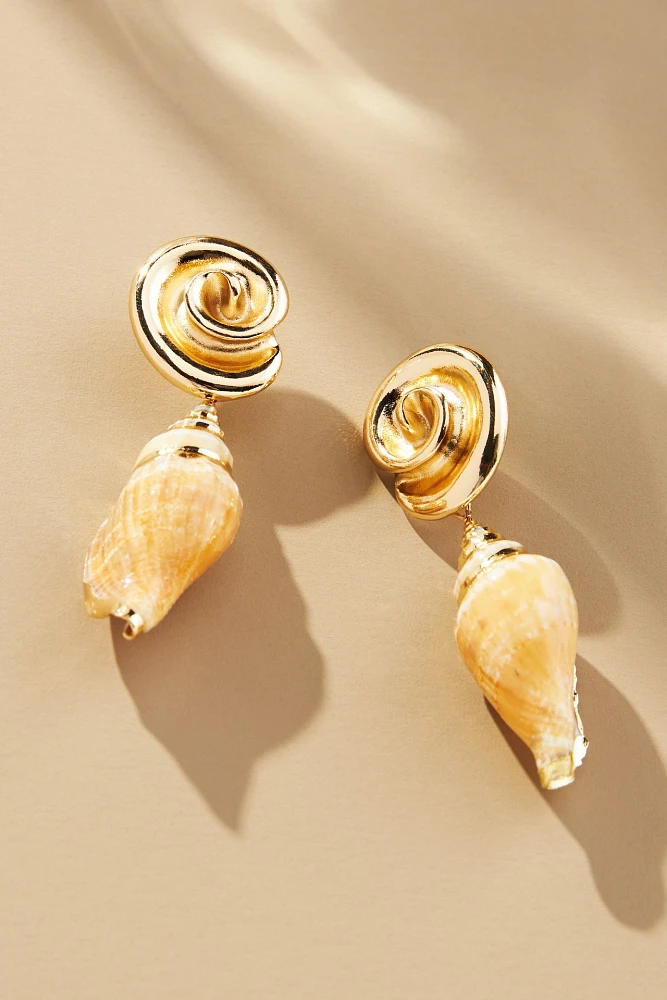 Swirl Shell Drop Earrings