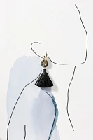 Enamel Ring Tassel Drop Earrings