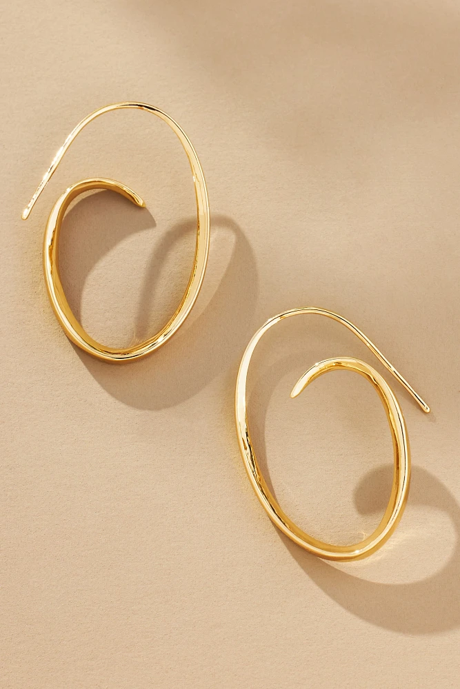 Oval Spiral Hoop Earrings