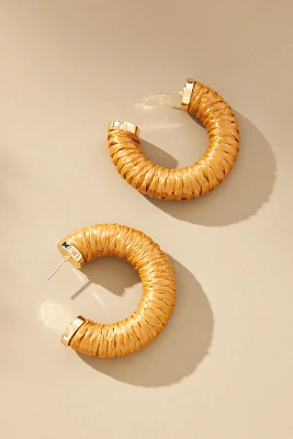 Large Raffia Hoop Earrings