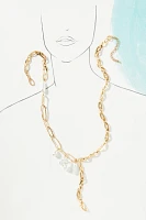 Pearl Charm Chain Link Necklace