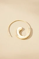 Bean Spiral Hoop Earrings