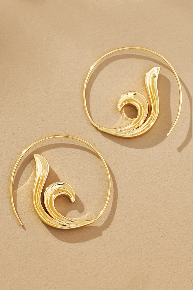 Spiral Dolphin Tail Threader Earrings