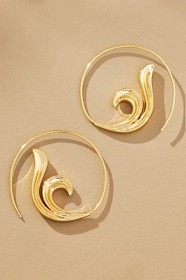 Spiral Dolphin Tail Threader Earrings