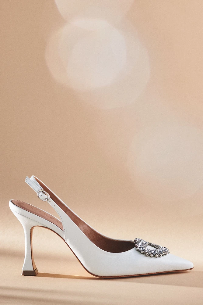 Vicenza Crystal Heart Slingback Pumps