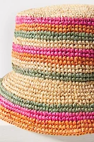 Bold Stripe Straw Bucket Hat