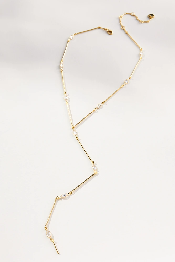 Spaced Crystal Y-Neck Necklace