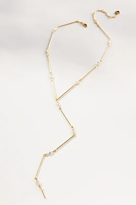 Spaced Crystal Y-Neck Necklace