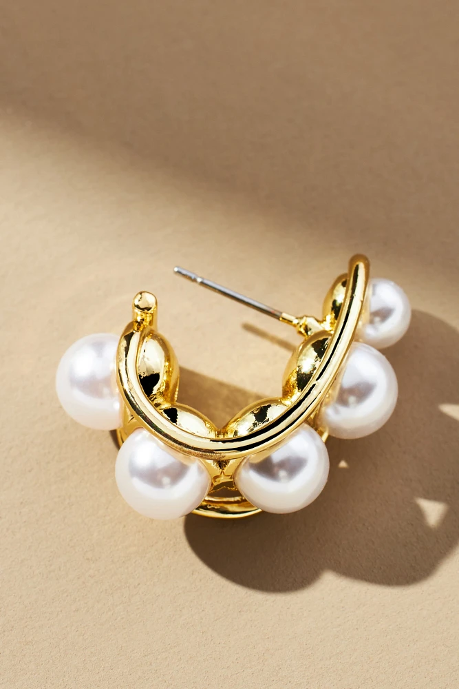 Pivotal Pearl Hoop Earrings