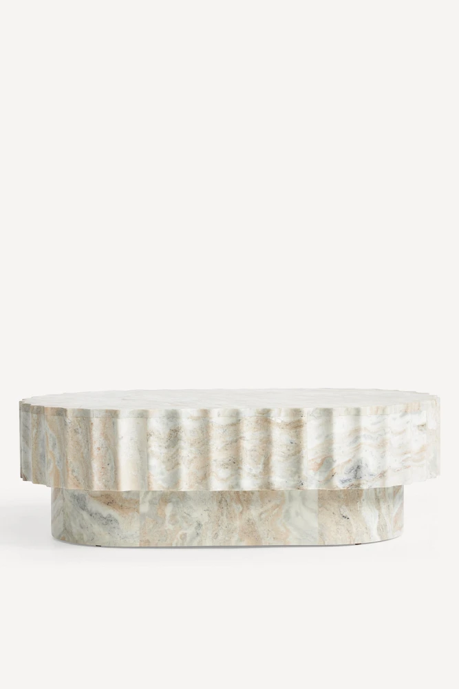 Jolie Oval 44" Marble Coffee Table