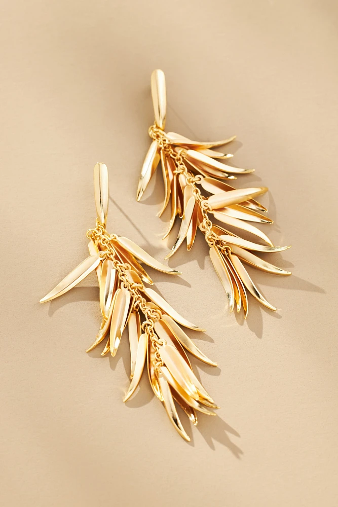 Fringe Leaf Drop Earrings