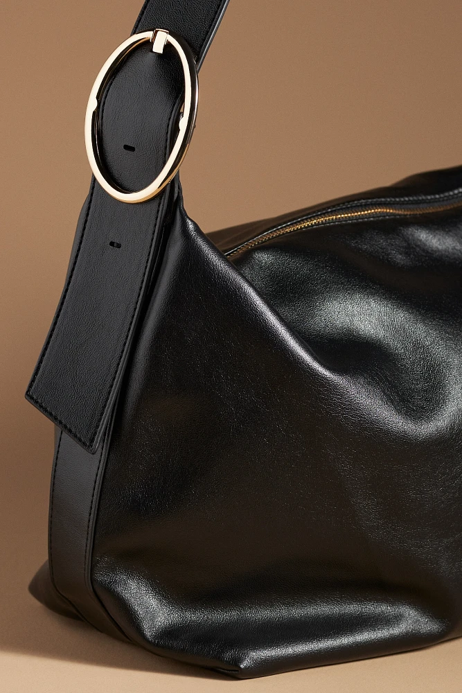 Round Buckle Slouchy Bag