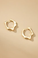 Small Abstract Molten Huggie Hoop Earrings