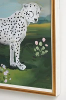 White Leopard Walking Wall Art