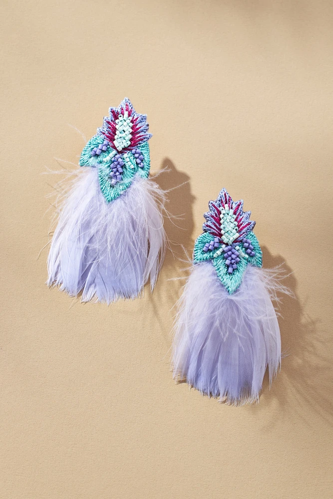 Mignonne Gavigan Issa Feather Drop Earrings