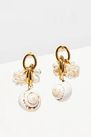 GISEL B. Shell Huggie Earrings