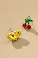 BaubleBar Lemon & Cherry Post Earrings, Set of 2