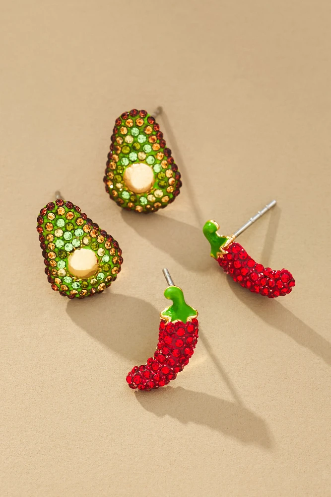 BaubleBar Avocado & Jalapeño Post Earrings, Set of 2