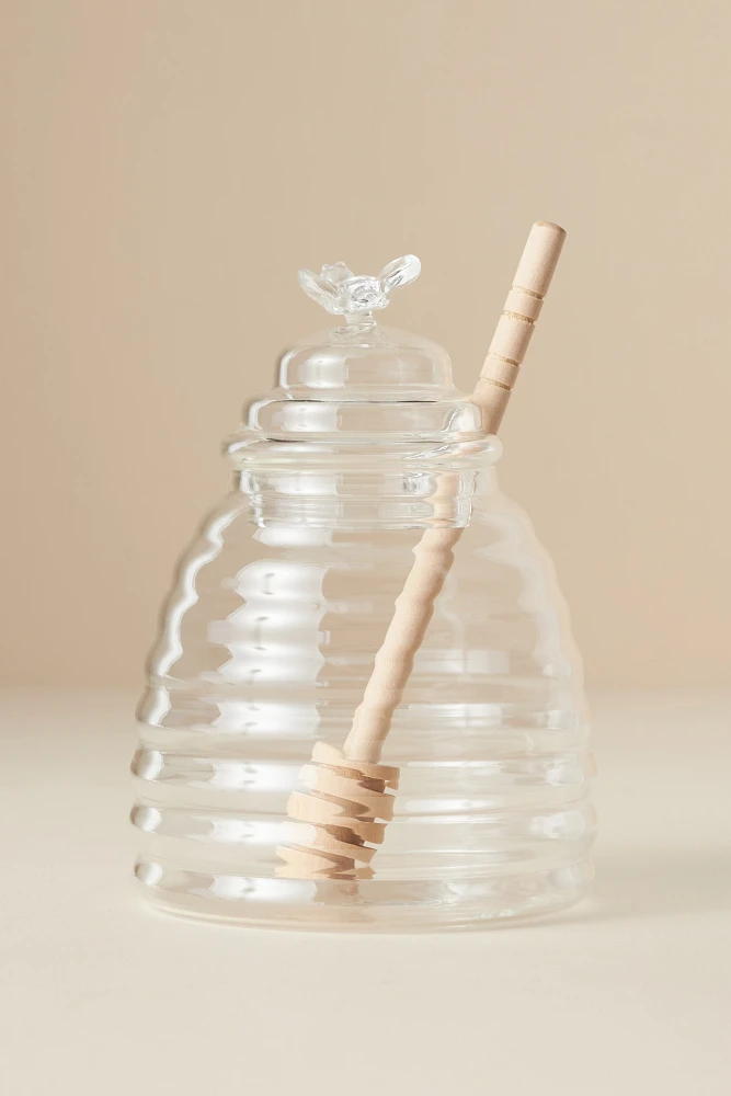 Glass Honey Pot with Dipper