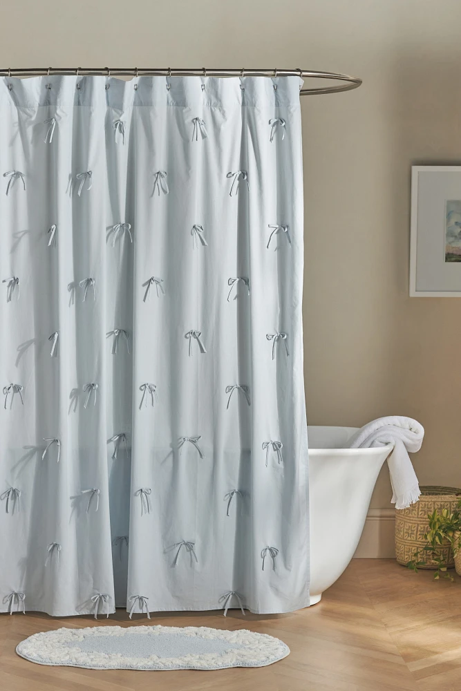 Bow Cotton Shower Curtain