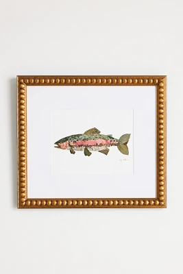 Pressed Flower Rainbow Trout Wall Art