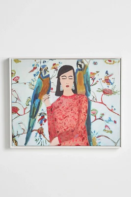 Woman with Parrots Wall Art