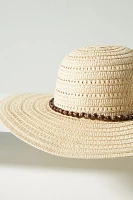 By Anthropologie Beaded Trim Floppy Hat