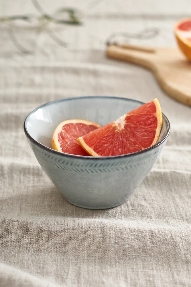 Dashed Rim Stoneware Cereal Bowl