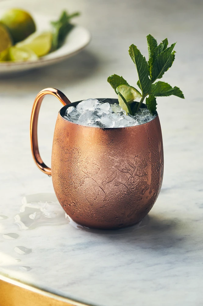 Foliage Copper-Plated Stainless Steel Mule Mug