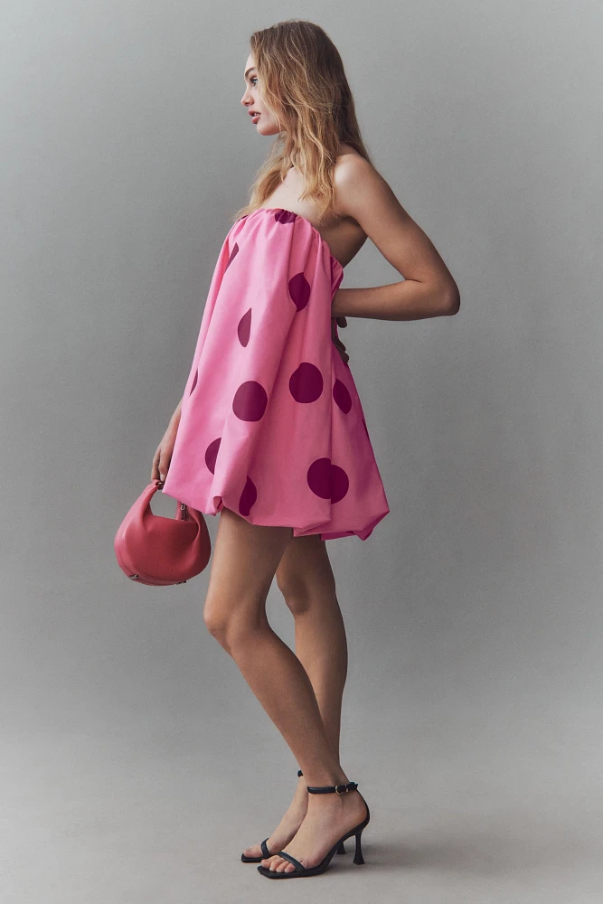 The Wolf Gang Gaia Strapless Polka Dot Bubble Mini Dress