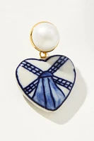 Porcelain Heart Drop Earrings