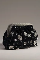 Studded Embellished Velvet Clutch