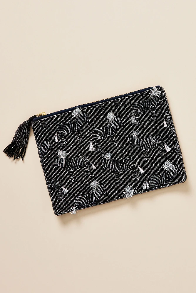 Beaded Flat Pouch: Safari Edition