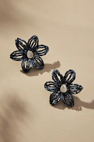 Beaded Floral Post Earrings