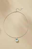 Thin Corded Crystal Pendant Necklace