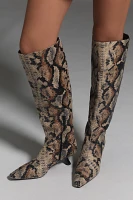 SIMONMILLER Kuki Snake-Print Tall Boots