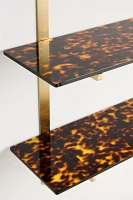 Lenny Tortoise Shell Acrylic Two-Tier Shelf