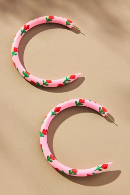 Binky and Lulu Madeline Printed Large Hoop Earrings