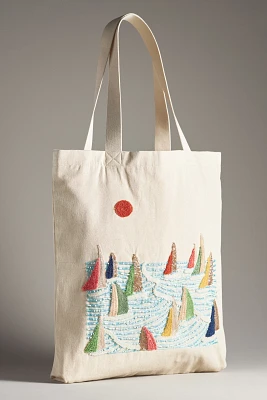 Embroidered Canvas Market Tote