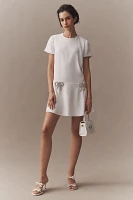 Sachin & Babi Short-Sleeve Crystal Bow Mini Dress