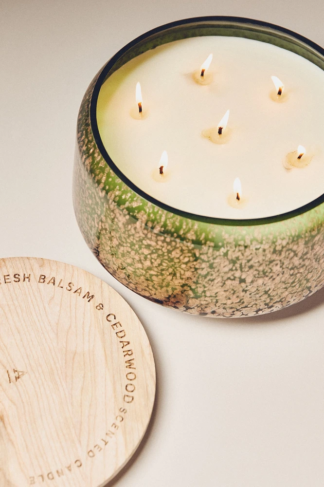 By Anthropologie Woody Fresh Balsam & Cedarwood Glass Jar Candle