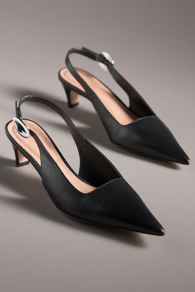 Pointed-Toe Slingback Heels