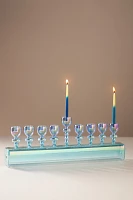 Iridescent Glass Menorah